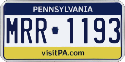 PA license plate MRR1193