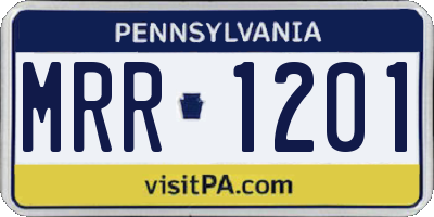 PA license plate MRR1201