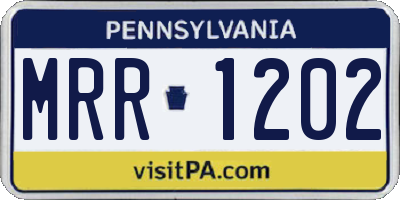 PA license plate MRR1202