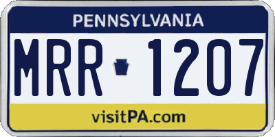 PA license plate MRR1207
