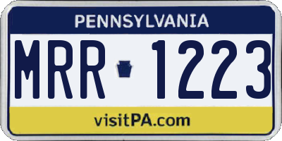 PA license plate MRR1223