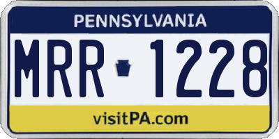 PA license plate MRR1228