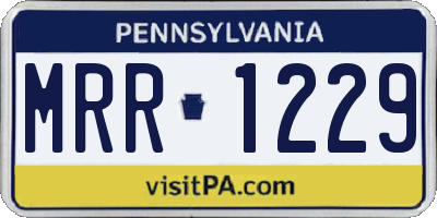 PA license plate MRR1229