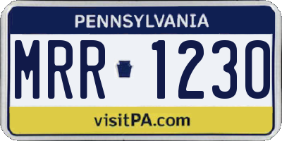 PA license plate MRR1230