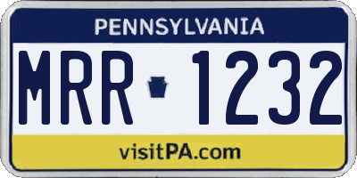 PA license plate MRR1232