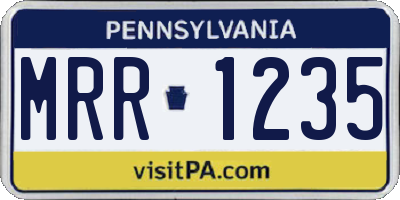 PA license plate MRR1235