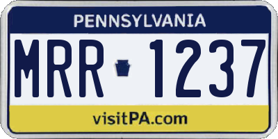PA license plate MRR1237