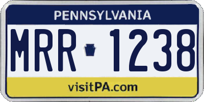 PA license plate MRR1238