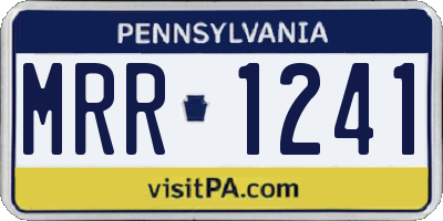 PA license plate MRR1241