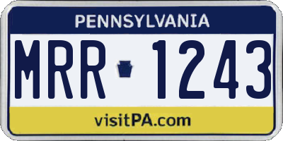 PA license plate MRR1243