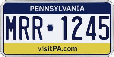 PA license plate MRR1245