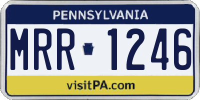 PA license plate MRR1246