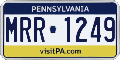 PA license plate MRR1249