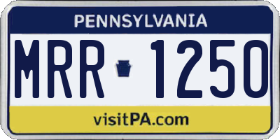 PA license plate MRR1250