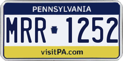 PA license plate MRR1252