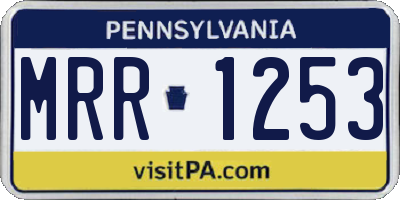 PA license plate MRR1253