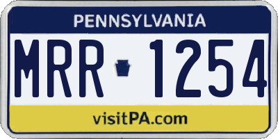 PA license plate MRR1254