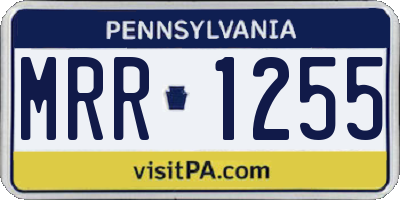 PA license plate MRR1255