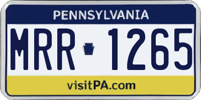 PA license plate MRR1265