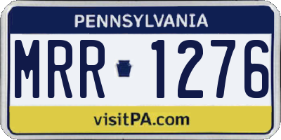 PA license plate MRR1276
