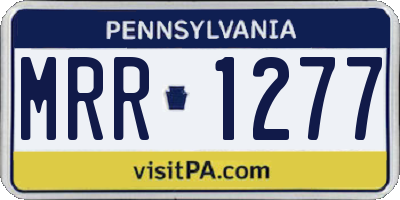 PA license plate MRR1277