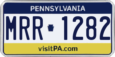 PA license plate MRR1282