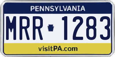 PA license plate MRR1283