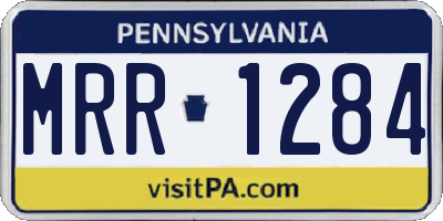 PA license plate MRR1284