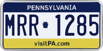 PA license plate MRR1285