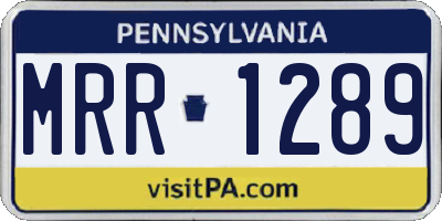 PA license plate MRR1289