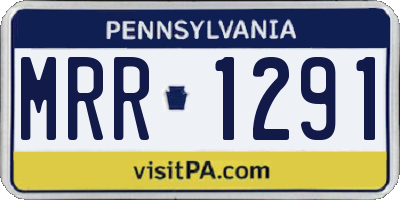 PA license plate MRR1291