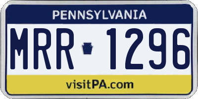 PA license plate MRR1296