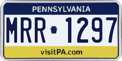 PA license plate MRR1297