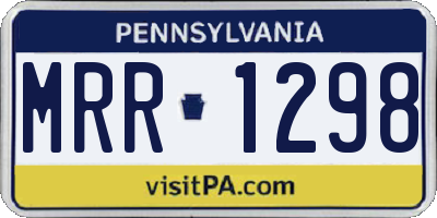 PA license plate MRR1298
