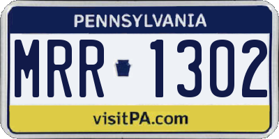 PA license plate MRR1302