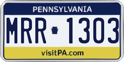 PA license plate MRR1303