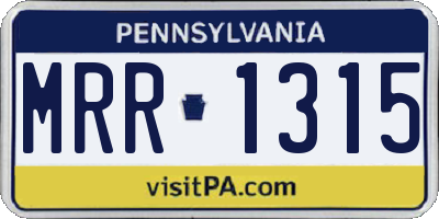 PA license plate MRR1315