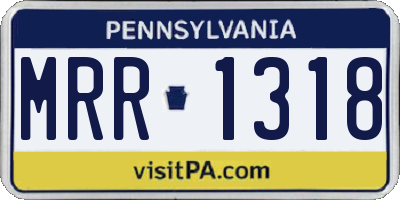 PA license plate MRR1318