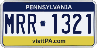 PA license plate MRR1321