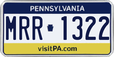 PA license plate MRR1322