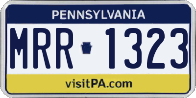 PA license plate MRR1323