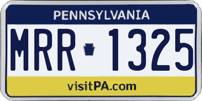 PA license plate MRR1325