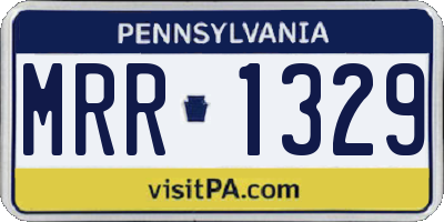 PA license plate MRR1329