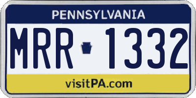 PA license plate MRR1332