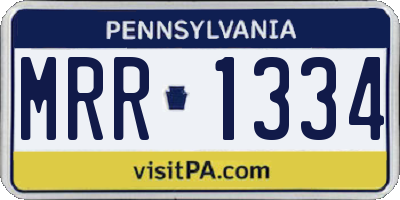 PA license plate MRR1334