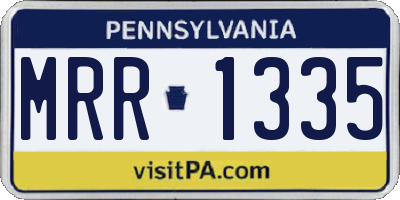 PA license plate MRR1335