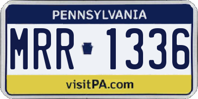 PA license plate MRR1336