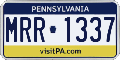 PA license plate MRR1337