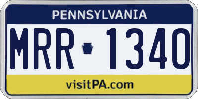 PA license plate MRR1340