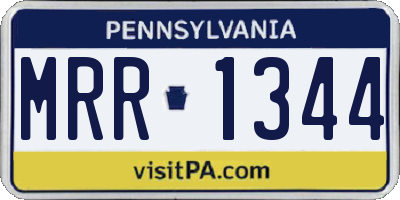 PA license plate MRR1344